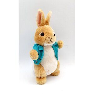 TY Peter Rabbit Cotton Tail Plush Stuffed Animal Movie  Blue Shirt Beanbag 2018